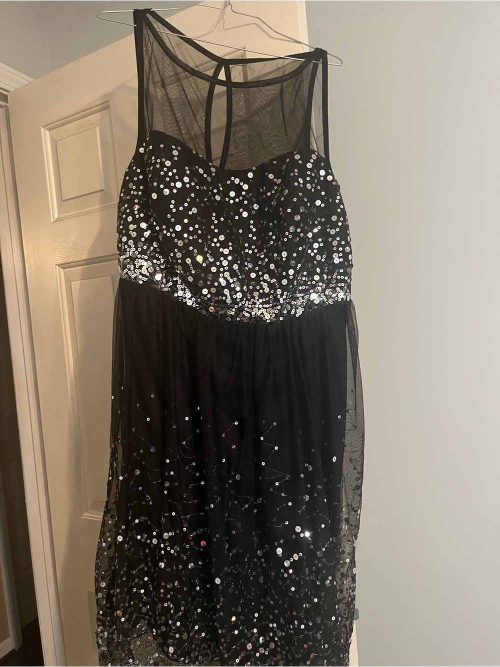 Rue 21+ Black Sequin Mesh Party Dress